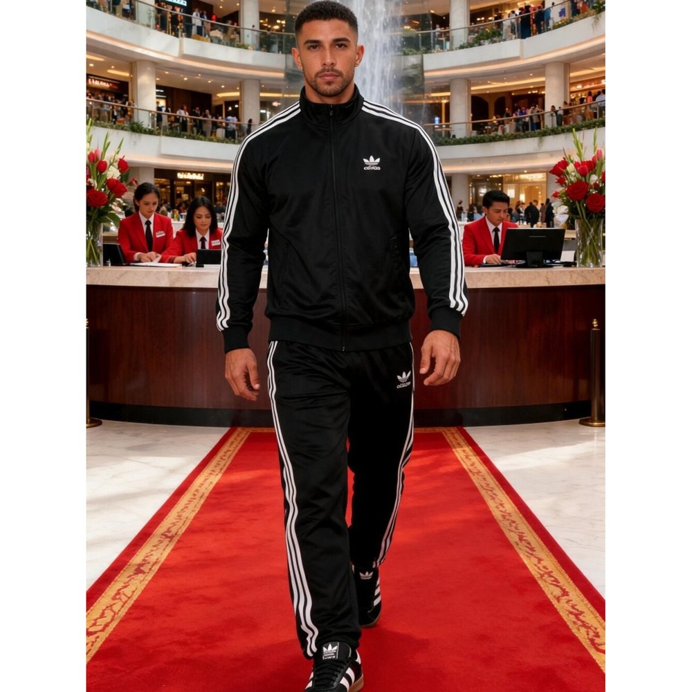 Adidas Firebird Men's‎ Track Suit Set XL Black White Jacket IJ7058 Pants IJ7055